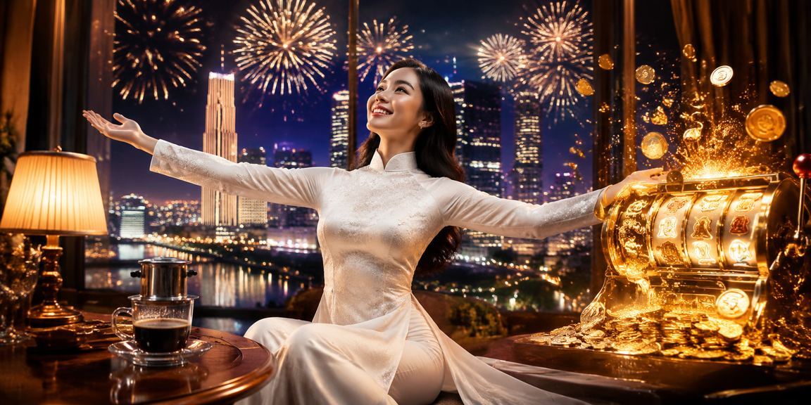 Người chơi tại TP.HCM trải nghiệm slot game cao cấp trên thiết bị di động với trang phục áo dài
