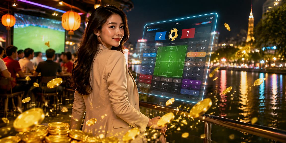 Cảnh đặt cược casino trực tuyến phong cách Việt Nam với màn hình hiển thị tỷ lệ cược